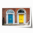 Rolled print of an ornate door design in muted earth tones, suitable for art wall dining room or bathroom.