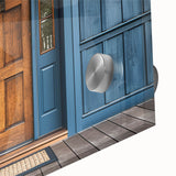 Large abstract wall art in mid-century modernist style, featuring bold geometric shapes on acrylic glass.