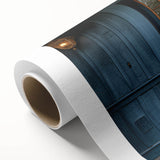 Art Deco style poster featuring a geometric pattern in gold and black, printed on rolled canvas.