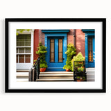 Extra large abstract art print featuring colorful, textured brush strokes on a black framed canvas.