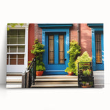 Large black and white photo of an ornate door on stretched canvas, suitable for kitchen or bedroom wall art.