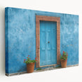 Large stretched canvas featuring a detailed architectural door design in neutral tones, ideal for kitchen wall art.
