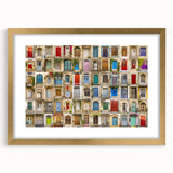 Textured art print of an abstract design in gold and black, framed with mat, ideal for bedroom wall decor.