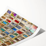 Extra large wall art featuring black and white line art flowers on a rolled print, ideal for large living room decor.