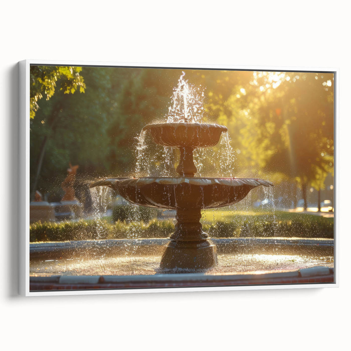 Framed canvas of vintage-style black and white landscape painting, ideal for bedroom wall art.