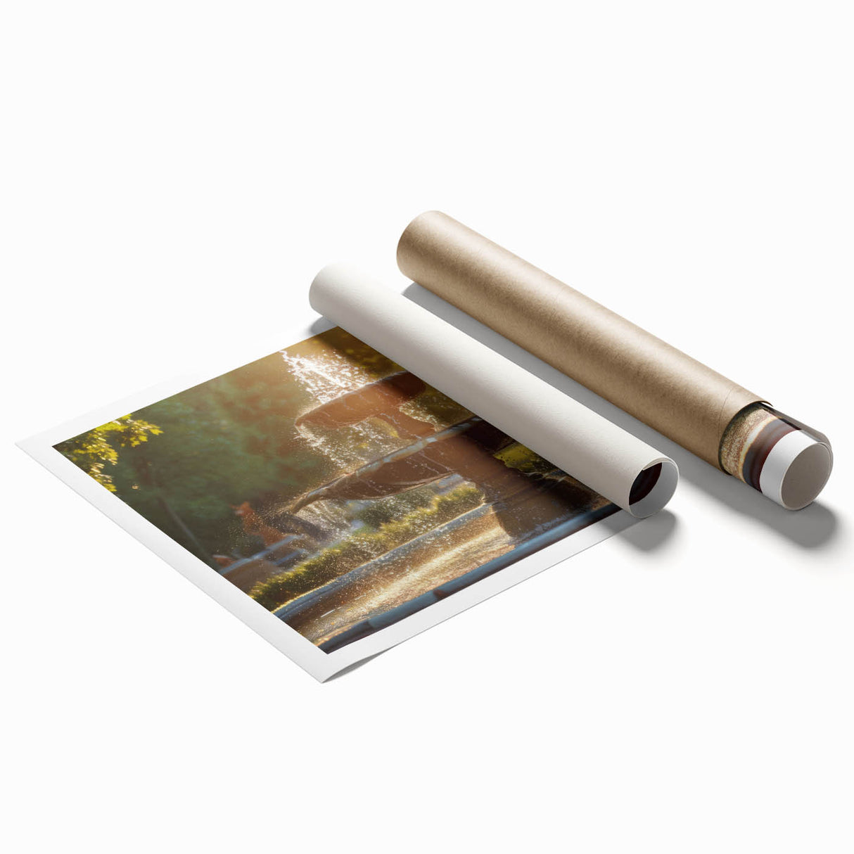 Extra large rolled print featuring a detailed floral design in pastel shades, ideal for classy bathroom wall art.