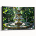 Black and white wall art featuring a vintage poster art style landscape painting on framed canvas, ideal for bedroom decor.