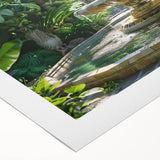Art Deco poster featuring a monochrome architectural fountain design on rolled canvas, suitable for dining room wall art.