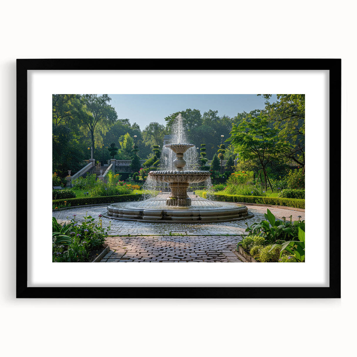 Extra large abstract art print featuring colorful, textured design on a black framed canvas, ideal for living room decor.