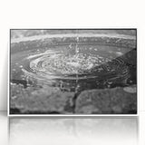 Art Deco poster featuring a white fountain design on a framed acrylic, ideal for nursery wall art.