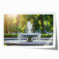 Extra large rolled print of a classical fountain architecture in muted gray tones.