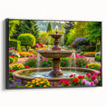 Black and white wall art featuring a vintage poster-style landscape painting on a framed canvas, ideal for bedroom decor.