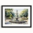 Extra large abstract art print featuring a colorful, textured fountain design on a black framed canvas.