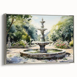Framed canvas depicting a vintage black and colorful landscape art painting, ideal for enhancing living room decor.