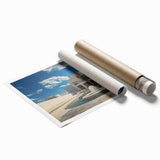 Extra large rolled print featuring a detailed floral design in muted earth tones, ideal for classy bathroom wall art.