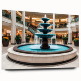 Large abstract wall art on acrylic, featuring fluid blue and white tones, ideal for modern bedroom or dining room decor.