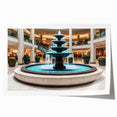 Extra large rolled print featuring a detailed architectural fountain design in muted earth tones.