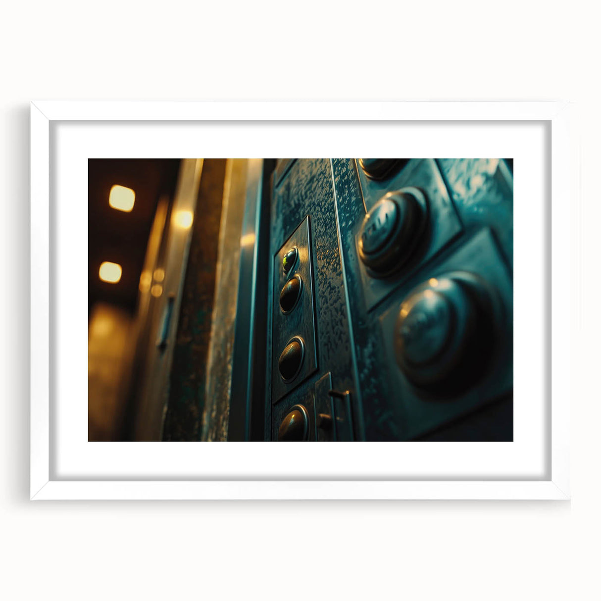 Extra large abstract art print featuring textured swirls in neutral tones, framed in white, ideal for living room decor.