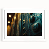 Extra large abstract art print featuring textured swirls in neutral tones, framed in white, ideal for living room decor.