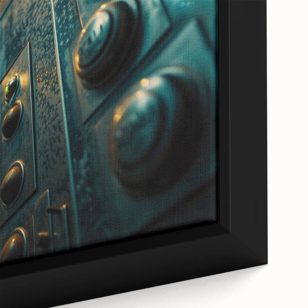 Extra large black wall art featuring a textured, colorful abstract design on framed canvas, ideal for a modern living room.