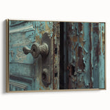 Framed canvas of a vintage landscape painting with colorful art on a black background, ideal for living room decor.