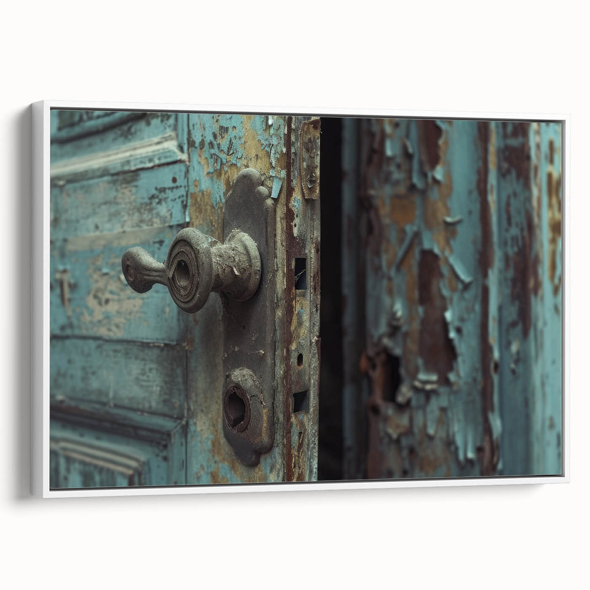 Framed canvas of a vintage black and white landscape painting, ideal for bedroom wall art.