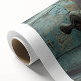 Art Deco poster of geometric shapes in pastel shades on rolled canvas, ideal for nursery wall art or dining room decor.