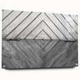 Large abstract wall art on acrylic glass, featuring swirling blue and gray tones.