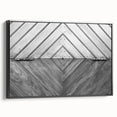 Black and white vintage poster art of a landscape, printed on framed canvas, suitable for bedroom decor.
