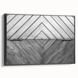 Black and white vintage poster art of a landscape, printed on framed canvas, suitable for bedroom decor.