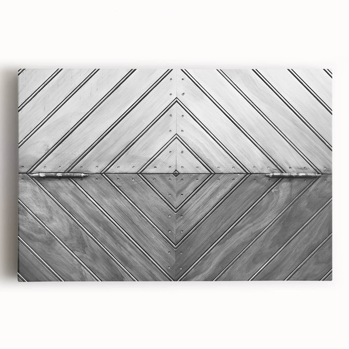 Large black and white architectural sketch on stretched canvas, ideal for kitchen wall art.