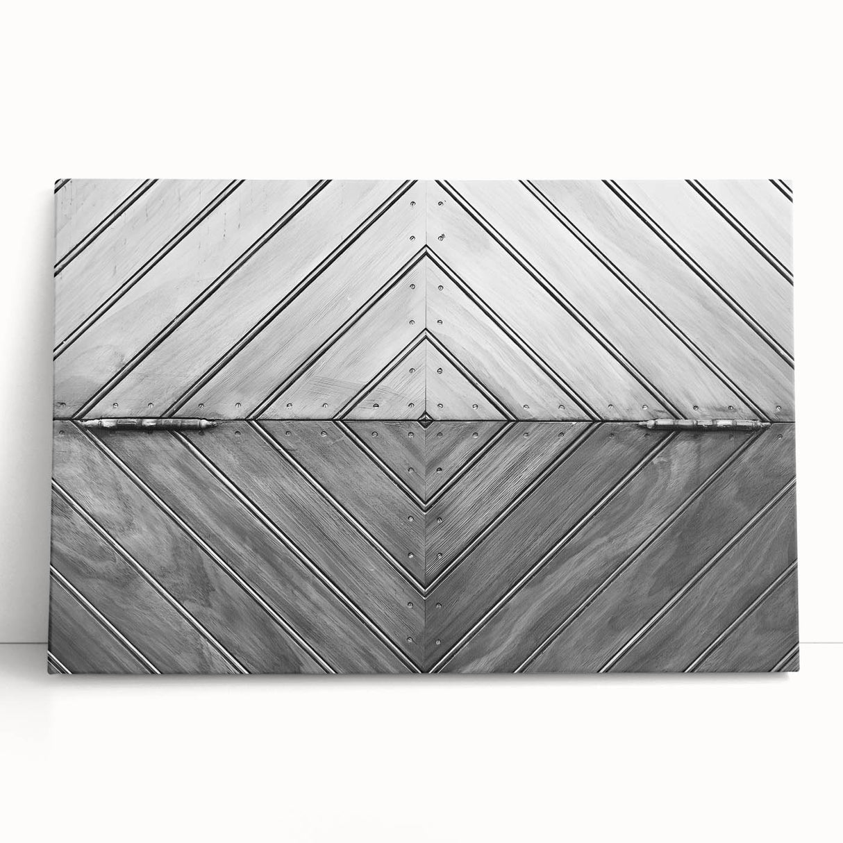 Large black and white photo of architectural details on stretched canvas, ideal for kitchen wall art or bedroom ambiance.