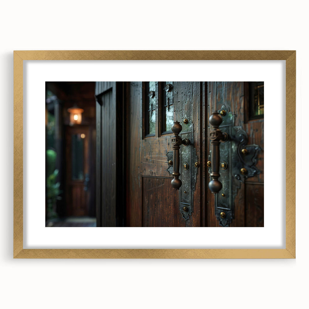 Textured abstract art print in gold and beige tones on a framed canvas, suitable for bedroom decor.