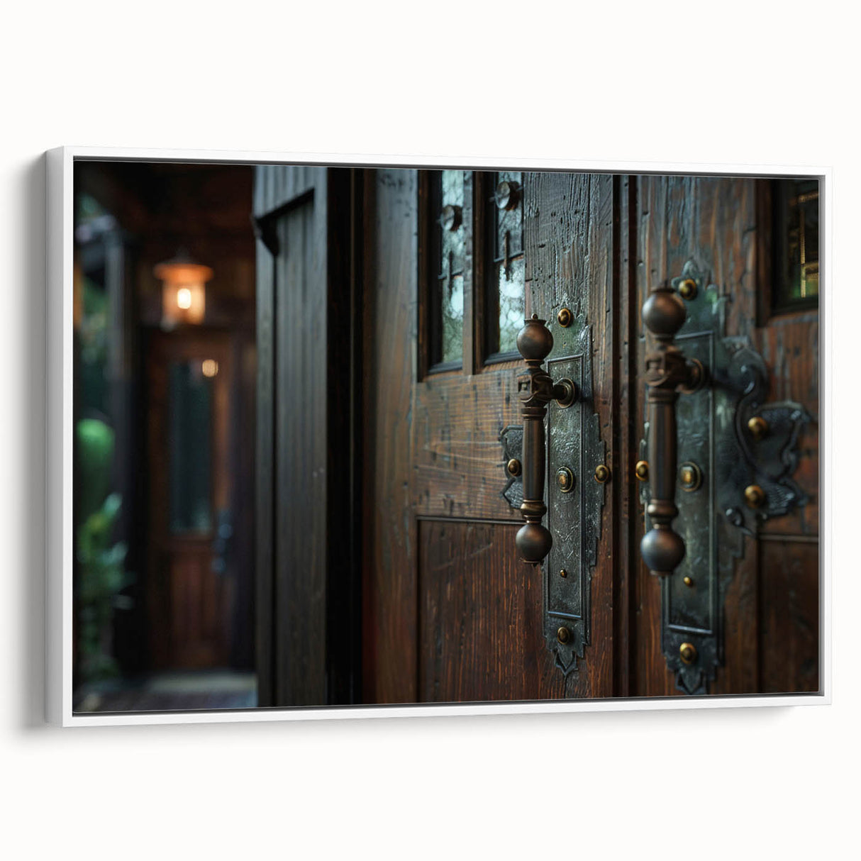 Framed canvas featuring a black and white vintage poster of architectural designs, ideal for bedroom wall art.