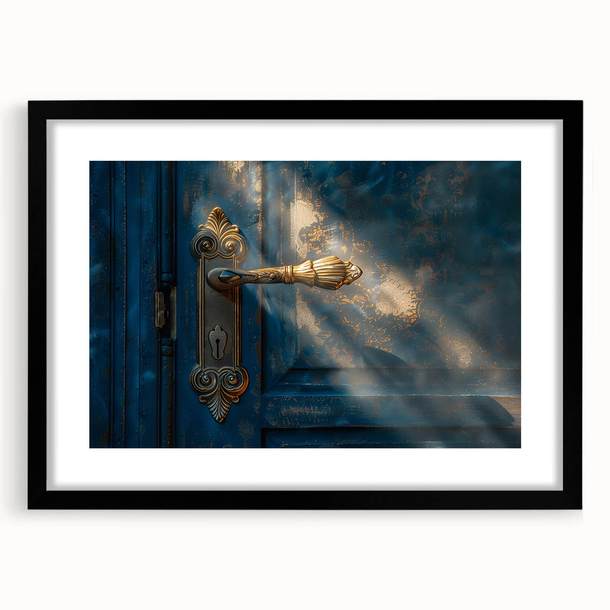 Extra large abstract art print with vibrant, colorful textures on a black framed canvas, ideal for living room decor.