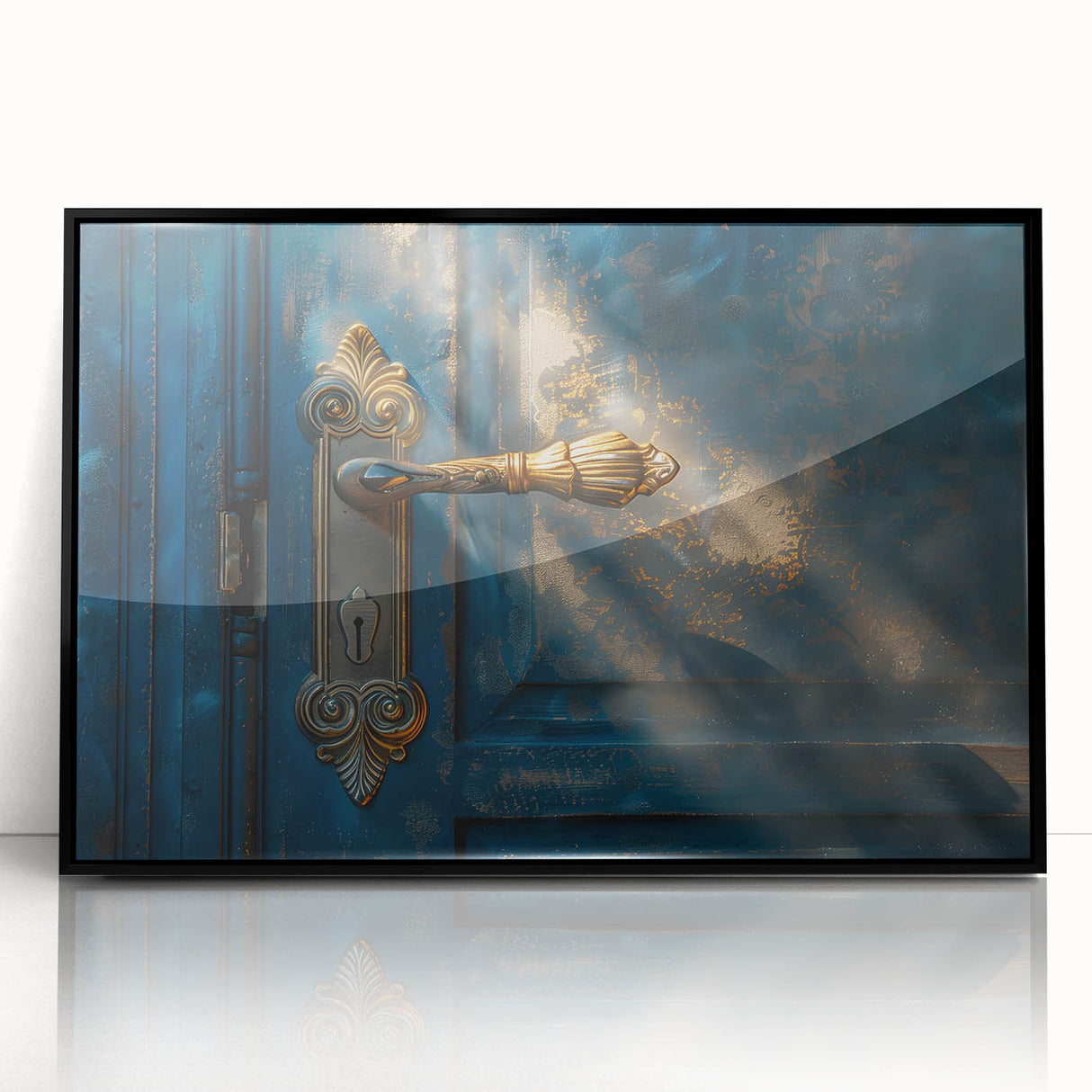 Large abstract wall art in mid-century modernist style, featuring a blend of bold geometric shapes on acrylic print.