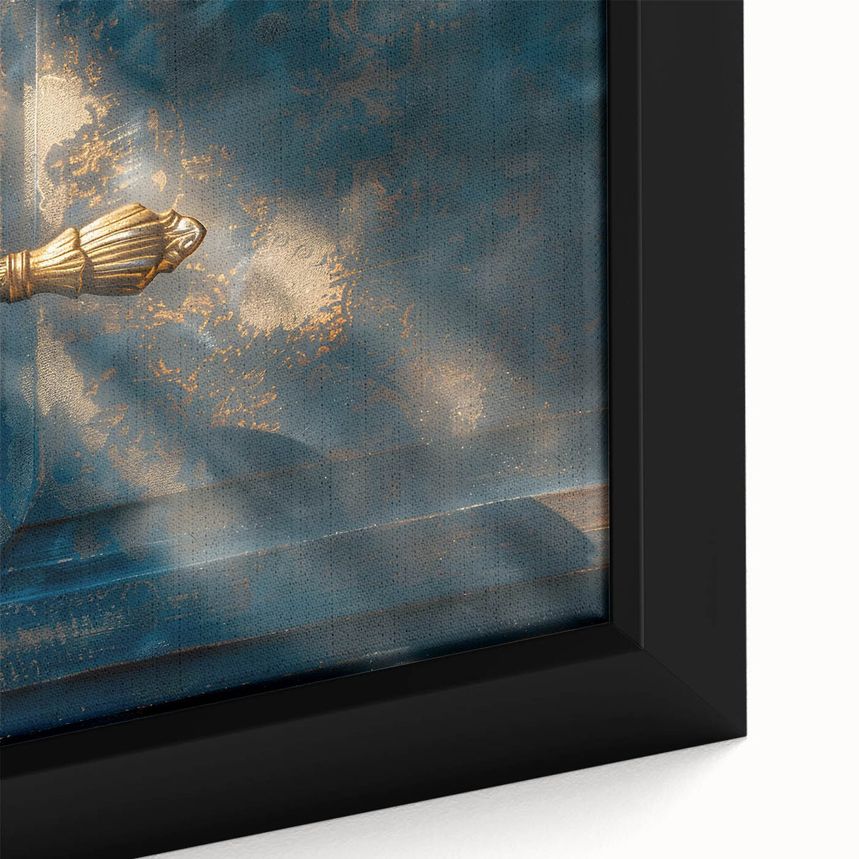 Extra large framed canvas featuring black textured art with colorful abstract designs, ideal for living room decor.
