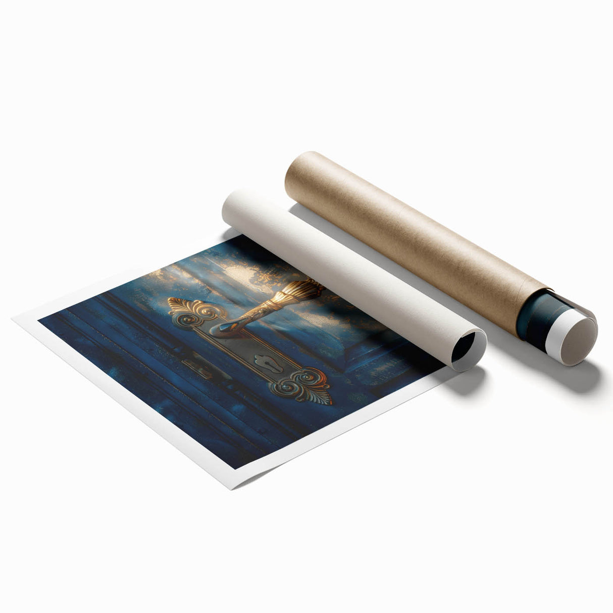 Extra large rolled print featuring floral art in soft pastel shades, suitable for classy bathroom or large living room decor.