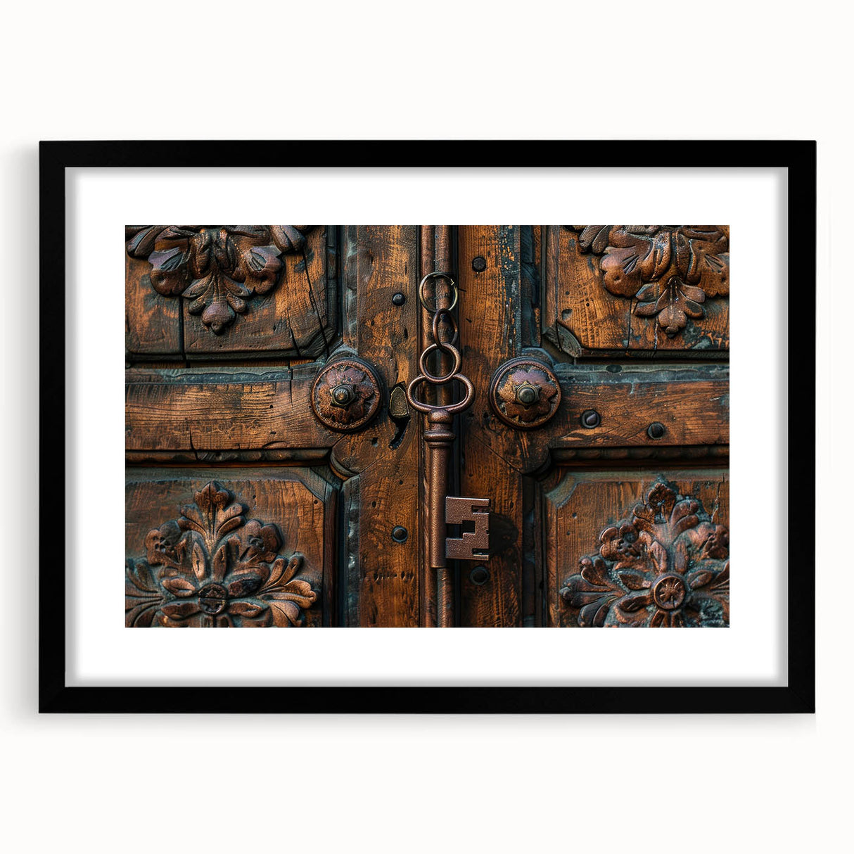 Extra large abstract art print featuring vibrant, colorful textured patterns on a black framed canvas.