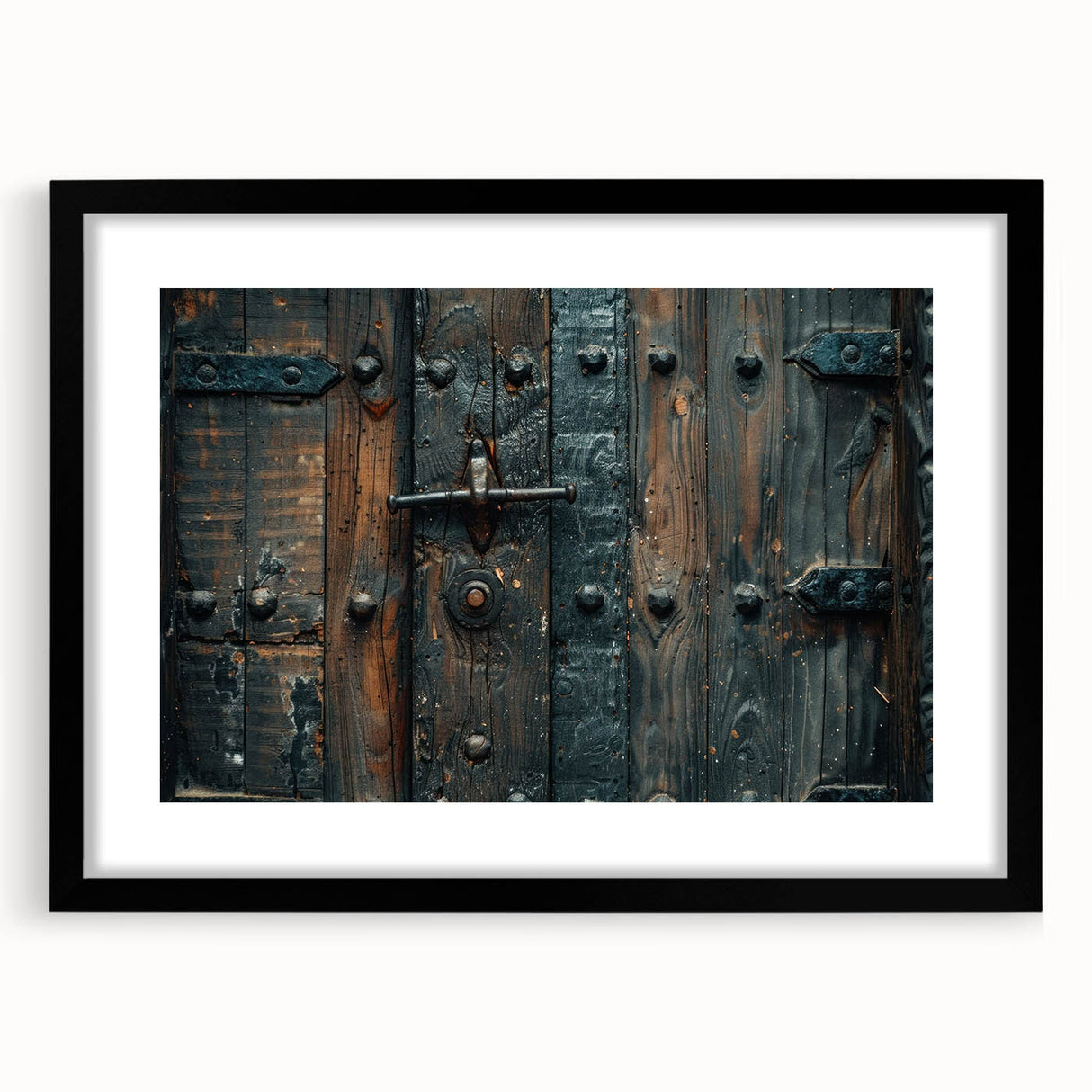 Extra large abstract art print featuring vibrant, colorful textures on a black framed canvas, ideal for living room decor.