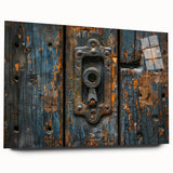 Large abstract wall art on acrylic glass, featuring swirling blue and gray tones, ideal for bedroom or dining room decor.