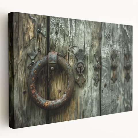 Large canvas print depicting an intricate architectural design in muted gray tones, suitable for kitchen wall art.