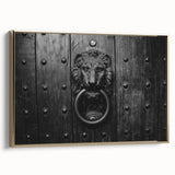 Landscape art painting of a cityscape in muted gold and black tones on a framed canvas, ideal for office decor.
