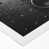Art deco poster featuring geometric patterns and metallic colors on rolled canvas, suitable for dining room wall art.
