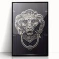 Large abstract wall art featuring geometric shapes in black and white, framed in acrylic.