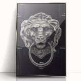 Art deco style poster of geometric shapes in silver and black, acrylic framed, suited for modern art wall decor.