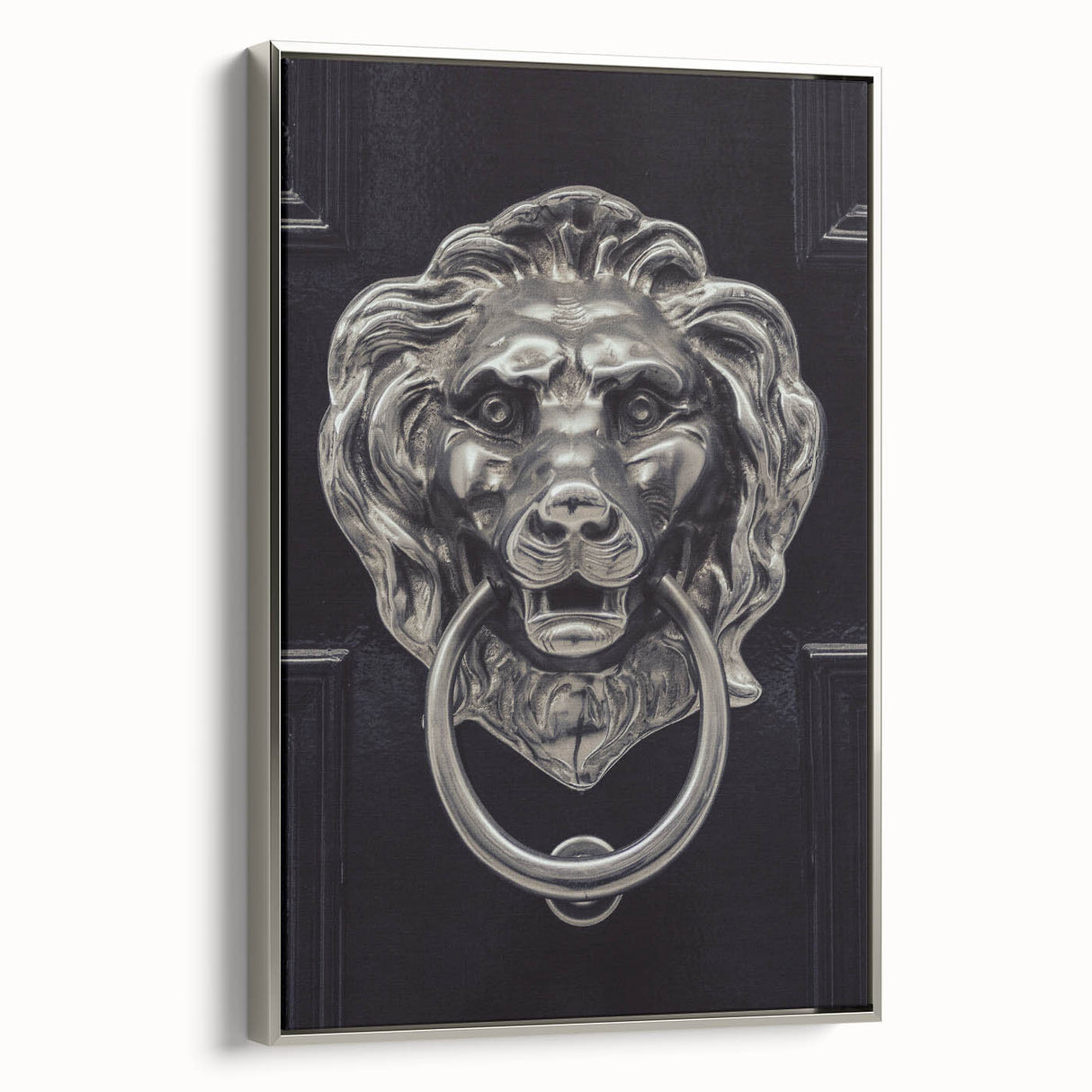 Vintage poster art of architectural designs on a framed canvas, featuring black and colorful tones.