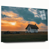 Large abstract wall art on acrylic glass featuring a blend of cool gray and blue tones.