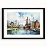 Extra large abstract art print featuring colorful, textured designs on a black framed canvas, ideal for living room decor.