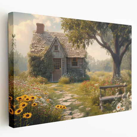 Architectural design of multiple houses in monochrome shades on a stretched canvas, suitable for kitchen wall art.